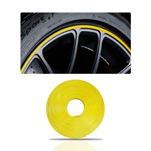 Friso Faixa Adesivo Refletivo Roda Fita Moto Carro. Cor Amarelo