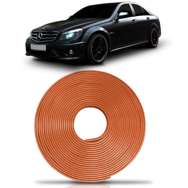 Friso Faixa Adesivo Refletivo Roda Fita Moto Carro. Cor Bronze