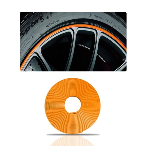 Faixa Friso Aro De Roda Personalizado Laranja Rolo 8 Mts