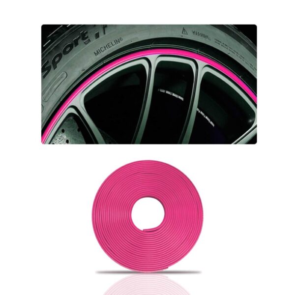 Faixa Friso Aro De Roda Personalizado Rosa Rolo 8 Mts