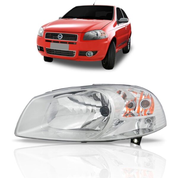 Farol Palio Siena 2008 2009 2010 2011 Cromado 1ª Linha Esquerdo/motorista