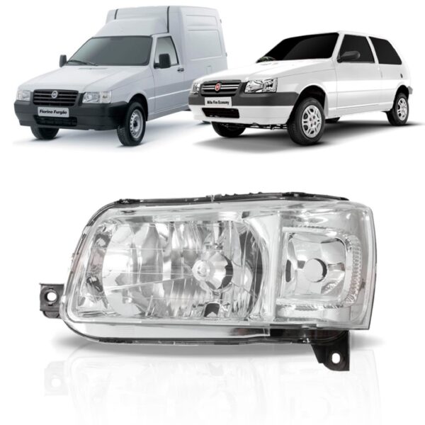 Farol Uno 2004 05 06 07 08 2009 Cromado Le Esquerdo/motorista