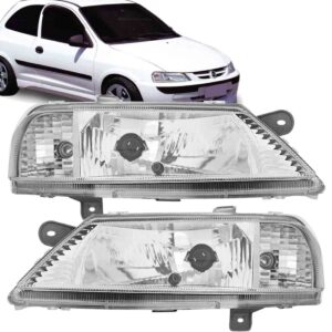 Farol Celta 1999 2000 01 02 03 04 2005 2006 Cromado 1ª Linha Esquerdo/motorista
