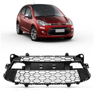 Tela Grade Parachoque C3 2013 A 2017 S/ Friso Cromado Preto