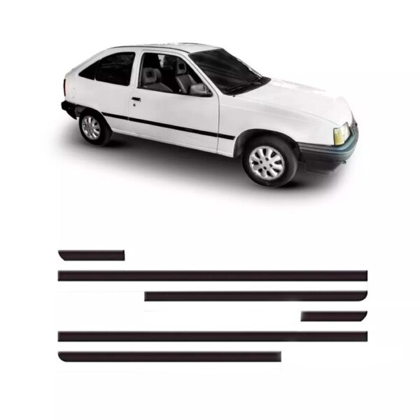 Friso Lateral Kadett Gl 1989 90 91 92 A 1998 6 Peças Preto