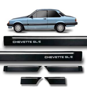 Borrachão Da Porta Friso Lateral Chevette Sle 1987 A 1990 2p Preto