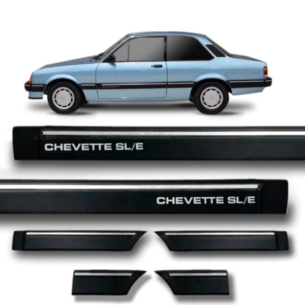Borrachão Da Porta Friso Lateral Chevette Sle 1987 A 1990 2p Preto