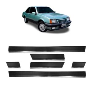 Friso Lateral Monza Gls 1993 A 1995 2pts 6 Pçs Largo Preto