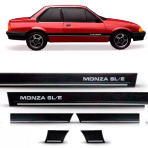 Friso Lateral Monza Sle 1991 A 1993 2 Portas 6 Peças Preto