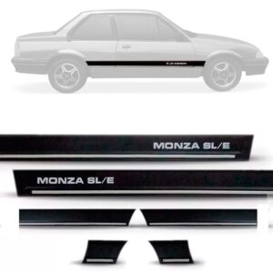 Friso Lateral Monza Sle 1991 A 1993 2 Portas 6 Peças Preto