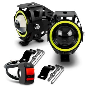 Par Farol Milha Moto Auxiliar Neblina Led U7 Xenon Universal