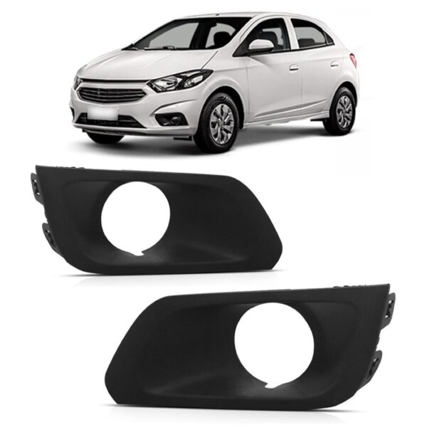 Moldura Parachoque Milha Onix Prisma 2017 2018 2019 Com Furo Lado Esquerdo