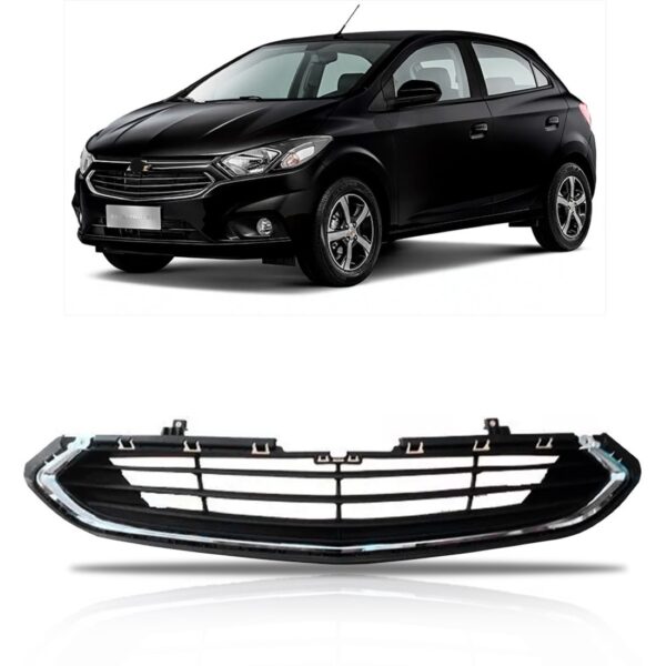 Grade Inferior Onix Prisma 2017 A 2019 Preta Friso Cromado