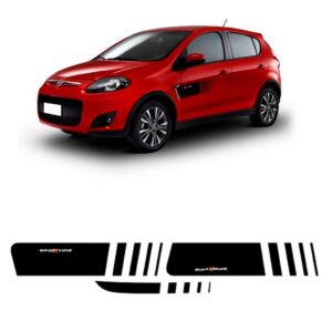 Kit Adesivo Lateral E Traseira Para Palio Sporting Preto