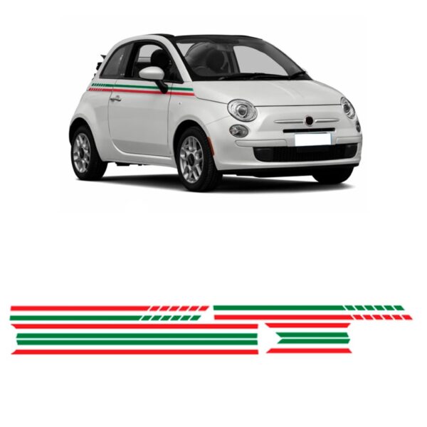 Kit Faixa Lateral Fiat 500 2008 A 2017 Modelo Italia