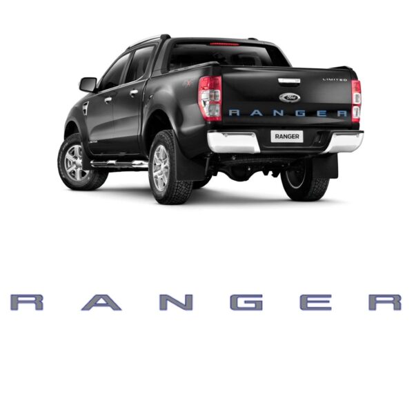 Adesivo Lateral Tampa Traseira Ranger 13 A 16 Prata Com Azul