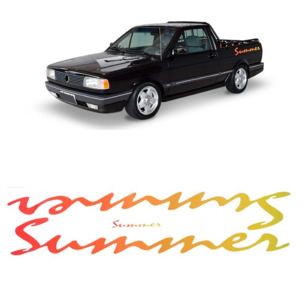 Adesivo Lateral Para Saveiro Summer 1996 A 1997 Vermelho