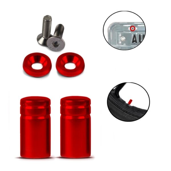 Kit Parafuso De Placa E Tampa Válvula Honda Cg Xre Tenere Cor Vermelho