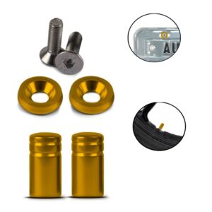 Kit Parafuso De Placa E Tampa Válvula Honda Cg Xre Tenere Cor Amarelo