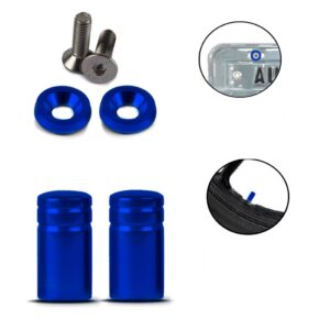 Kit Parafuso De Placa E Tampa Válvula Honda Cg Xre Tenere Cor Azul