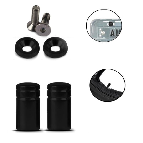 Kit Parafuso De Placa E Tampa Válvula Honda Cg Xre Tenere Cor Preto