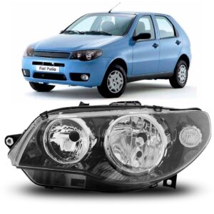 Farol Palio Celebration 2004 A 07 Mscra Negra Aro Cromado Le Esquerdo/motorista