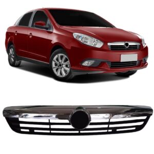 Grade Gran Siena 2013 A 2016 Preto C/friso Cromado Preto