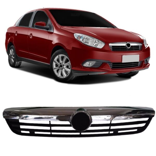 Grade Gran Siena 2013 A 2016 Preto C/friso Cromado Preto