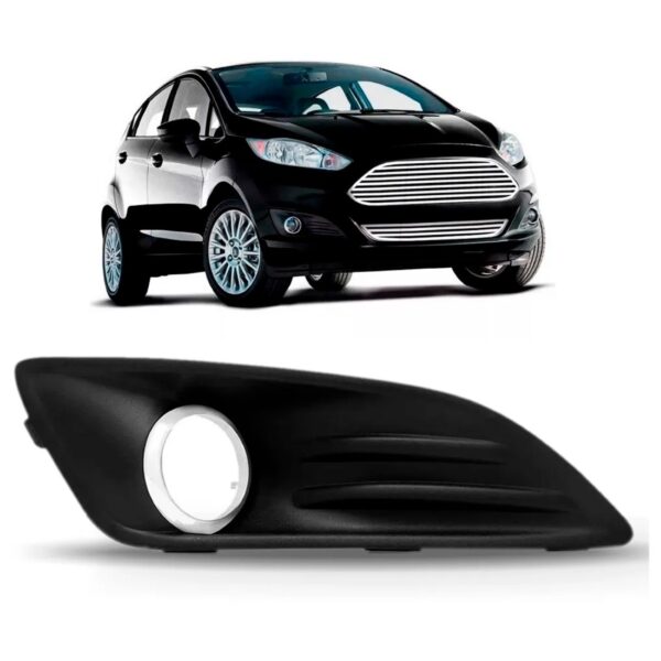 Moldura Milha Fiesta 2014 2015 2016 Com Furo Aro Cromado Ld Preto Direito