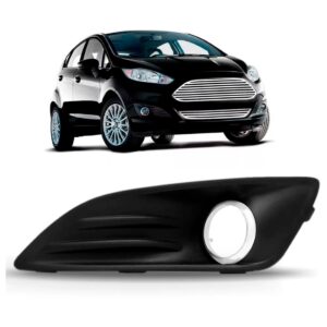 Moldura Milha Fiesta 2014 2015 2016 Com Furo Aro Cromado Ld Preto Esquerdo