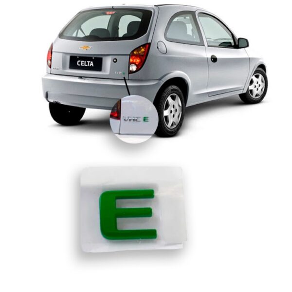 Emblema Tampa Traseira Chevrolet Celta Vhc Sigla  E  Verde