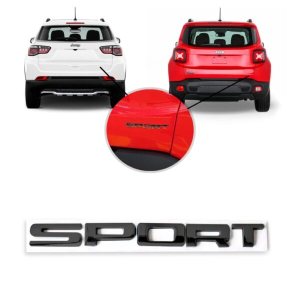 Letreiro Sport Renegade E Compass  2015 A 2020 Black Piano