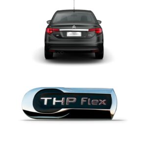 Emblema Thp Flex Linha Citröen Cromado Preto