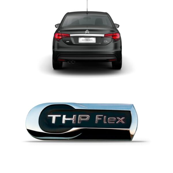 Emblema Thp Flex Linha Citröen Cromado Preto