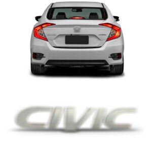 Emblema Tampa Honda Civic 2018 2019 2020 2021 2022 Letreiro - Preto