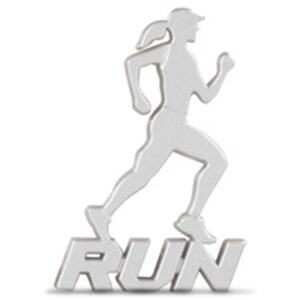 Emblema Adesivo Run Corredora 70mm Prata