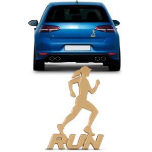 Emblema Adesivo Run Corredora 70mm Dourado