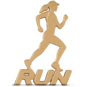 Emblema Adesivo Run Corredora 70mm Dourado