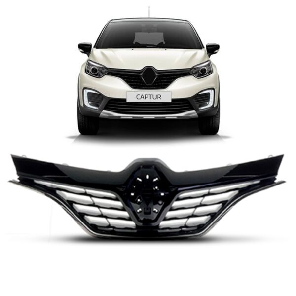 Grade Renault Captur 2017 A 2020 Black Piano Friso Cromado   Preto
