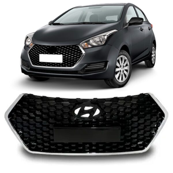 Grade Externa Hb20 2018 A 20 Hatch/sedan Preta Friso Cromado Preto