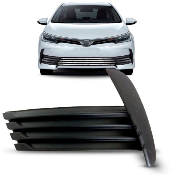 Moldura Aro Farol Milha Corolla 2018 A 2020 Preta S/furo Ld Preto Esquerdo