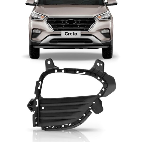 Moldura Farol Milha Creta 2017 A 2020 Preta C/furo Milha Preto Esquerdo