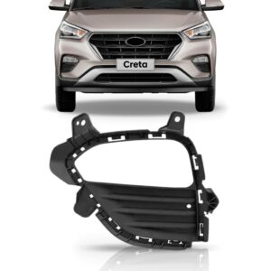 Moldura Aro  Farol Milha Creta 2017 A 2020 Preta C/furo Le Preto Esquerdo