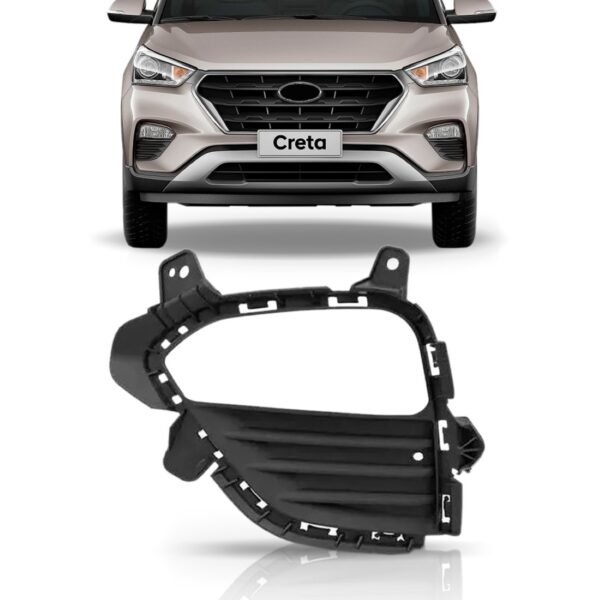 Moldura Aro  Farol Milha Creta 2017 A 2020 Preta C/furo Le Preto Esquerdo