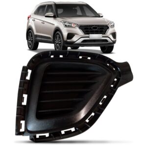 Moldura Aro Farol Milha Creta 2017 A 2020 Preta S/furo Ld Preto