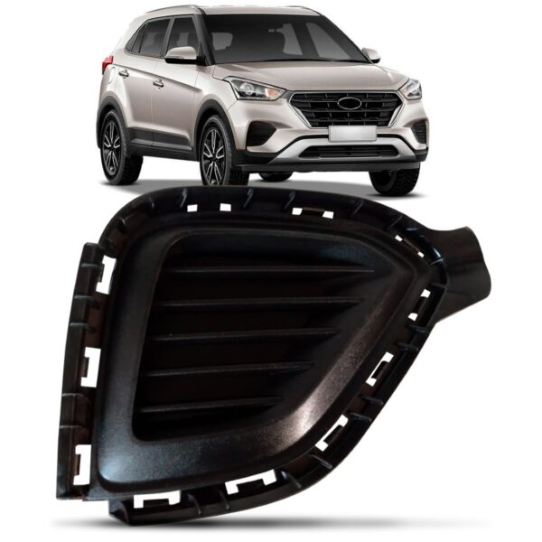 Moldura Aro Farol Milha Creta 2017 A 2020 Preta S/furo Ld Preto