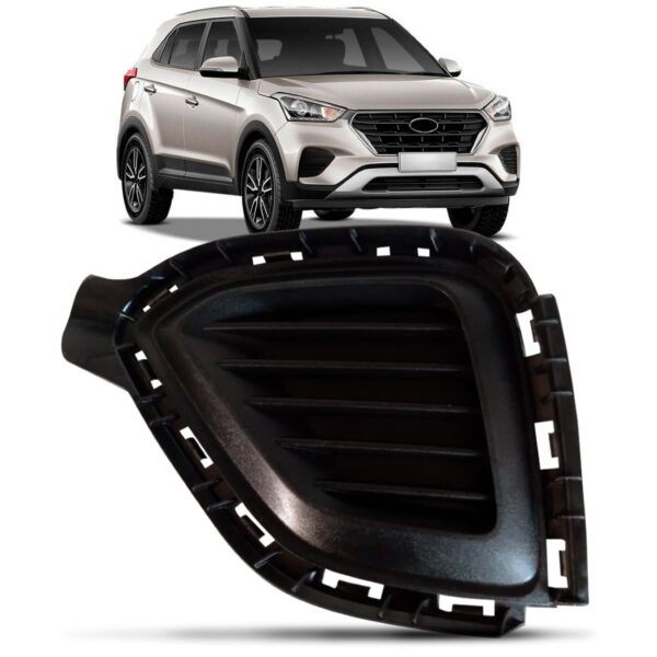 Moldura Aro Farol Milha Creta 2017 A 2020 Preta S/furo Le Preto