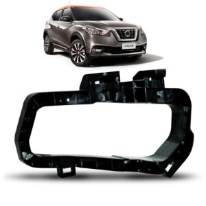 Suporte Moldura Farol Milha Kicks 2016 A 2018 Preta Lado Esquerdo