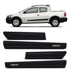 Kit Friso Lateral Saveiro Robust C. Dupla Largo Desde 2016 Cristal