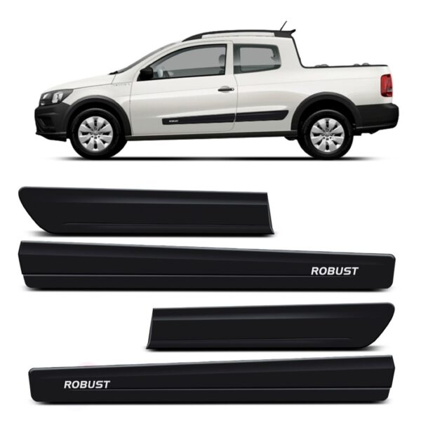 Kit Friso Lateral Saveiro Robust C. Dupla Largo Desde 2016 Cristal